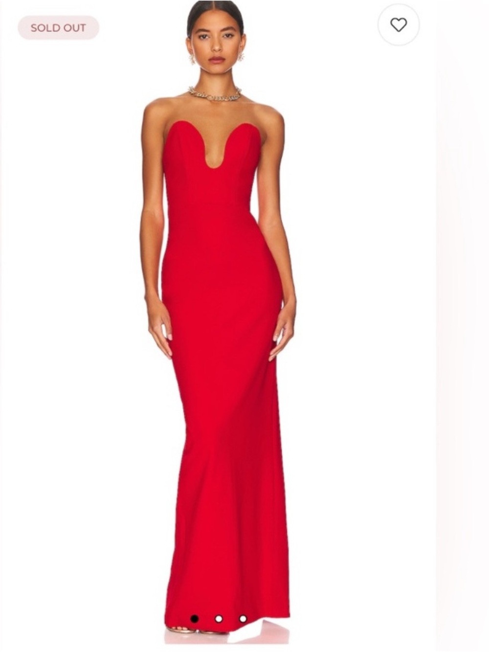 Solace London Strapless Red Gown